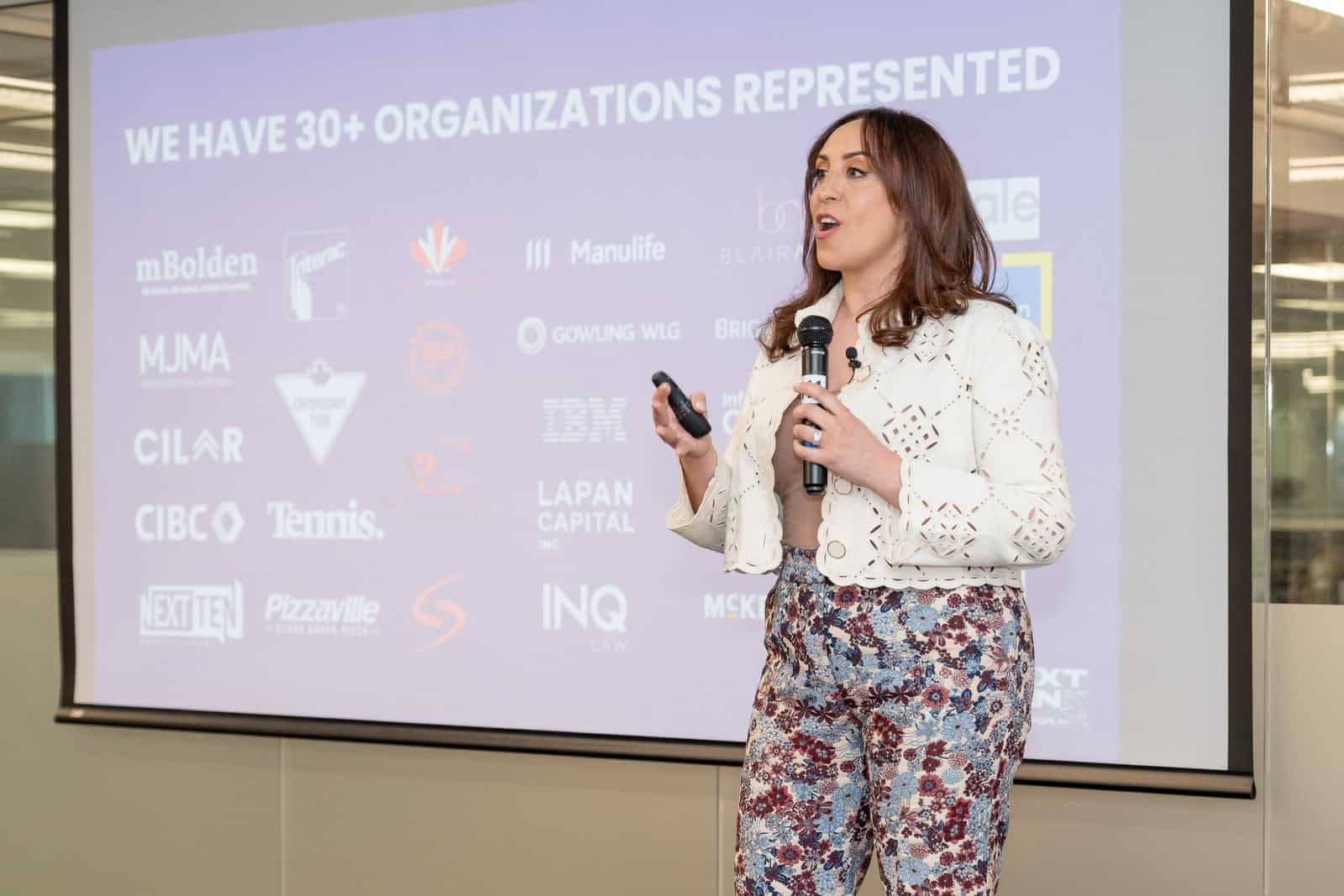 Suzanne Knight speaking at the NextGen Future Forum in Toronto